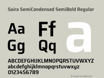 SairaSemiCondensedSemiBold Version 1.0图片样张