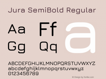 JuraSemiBold Version 1.0图片样张