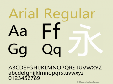 ArialMT Version 6.90 Font Sample