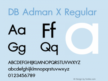 DBAdmanX Version 3.200 Font Sample