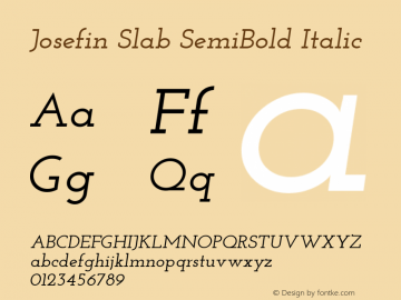 Josefin Slab SemiBold Italic 图片样张