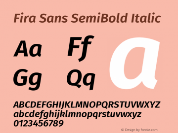 Fira Sans SemiBold Italic 图片样张