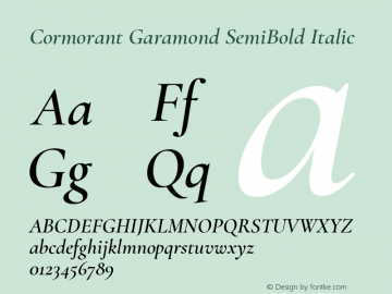 Cormorant Garamond SemiBold Italic 图片样张