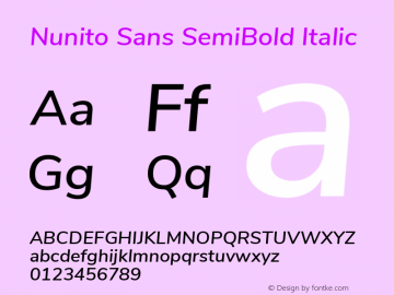 NunitoSansSemiBold Version 1.0 Font Sample