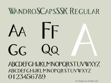 WandroSCapsSSK Regular Macromedia Fontographer 4.1 8/28/95 Font Sample