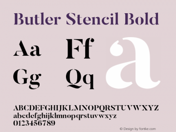 Butler Stencil Bold 图片样张