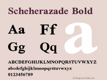 Scheherazade Bold  Font Sample