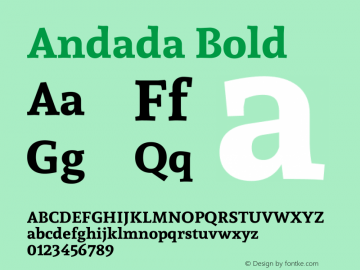 Andada Bold  Font Sample