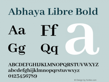 Abhaya Libre Bold  Font Sample