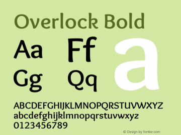 Overlock Bold  Font Sample