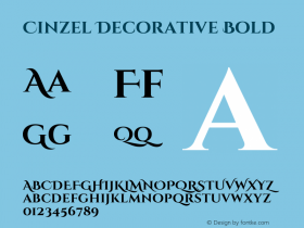 Cinzel Decorative Bold  Font Sample