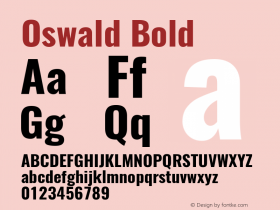 Oswald Bold  Font Sample