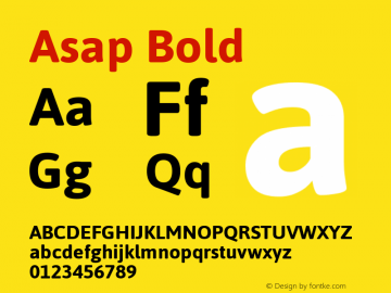 Asap Bold  Font Sample