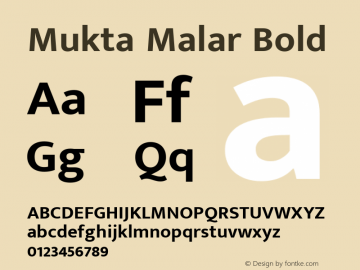 Mukta Malar Bold 图片样张