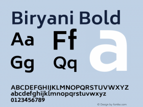 Biryani Bold  Font Sample