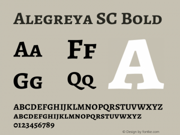 Alegreya SC Bold  Font Sample