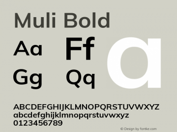 Muli Bold 图片样张
