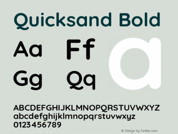 Quicksand Bold  Font Sample