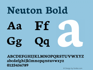 Neuton Bold  Font Sample