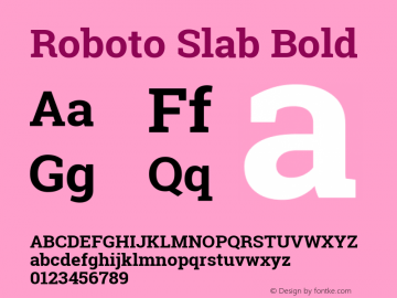 Roboto Slab Bold  Font Sample