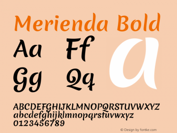 Merienda Bold  Font Sample