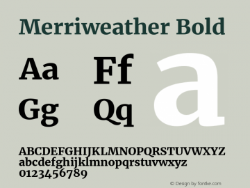 Merriweather Bold  Font Sample