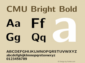 CMU Bright Bold  Font Sample