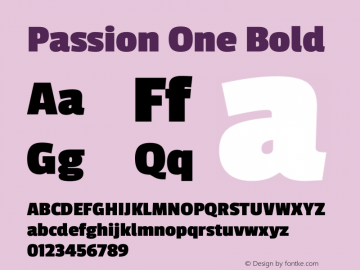 Passion One Bold  Font Sample