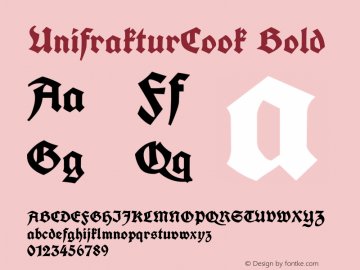 UnifrakturCook Bold  Font Sample