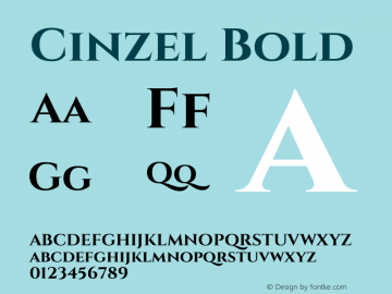 Cinzel Bold  Font Sample