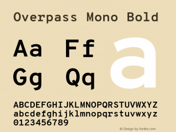 Overpass Mono Bold  Font Sample
