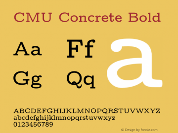 CMU Concrete Bold  Font Sample