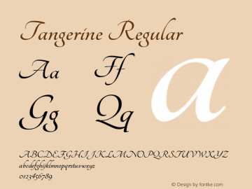 Tangerine Regular  Font Sample