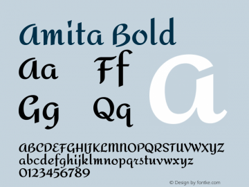 Amita Bold  Font Sample