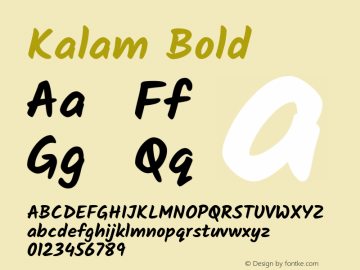 Kalam Bold  Font Sample