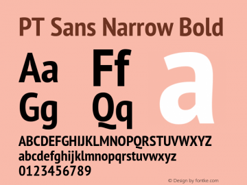 PT Sans Narrow Bold  Font Sample