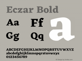 Eczar Bold  Font Sample