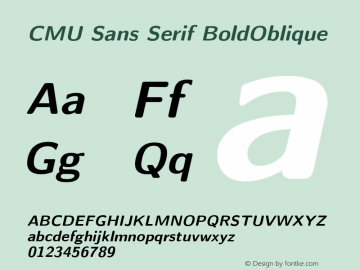 CMU Sans Serif BoldOblique  Font Sample