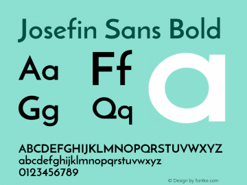 Josefin Sans Bold  Font Sample