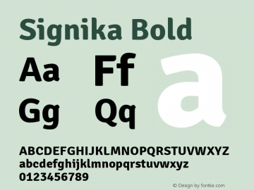 Signika Bold  Font Sample