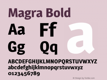 Magra Bold  Font Sample