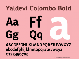 Yaldevi Colombo Bold  Font Sample