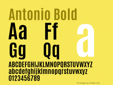 Antonio Bold  Font Sample