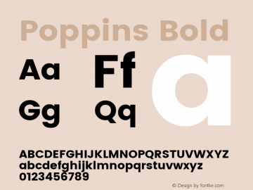Poppins Bold  Font Sample