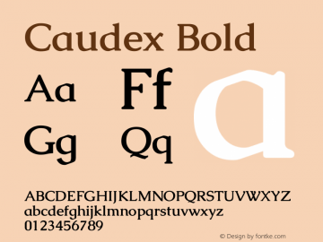 Caudex Bold  Font Sample