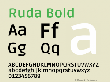 Ruda Bold  Font Sample