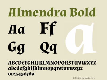 Almendra Bold  Font Sample