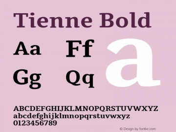 Tienne Version 1.0 Font Sample