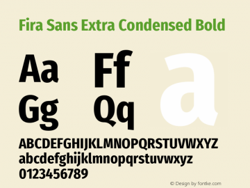 FiraSansExtraCondensed Version 1.0图片样张