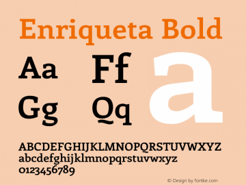 Enriqueta Version 1.0 Font Sample